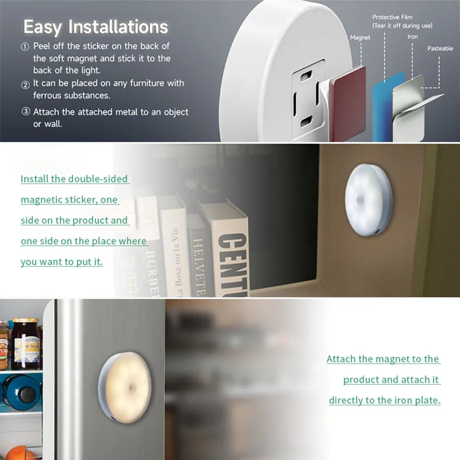 Smart Motion Sensor Night Light (USB Rechargeable)