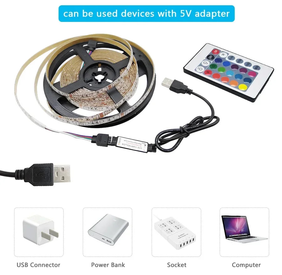 Smart RGB LED Strip Light (USB, Bluetooth, APP Control)