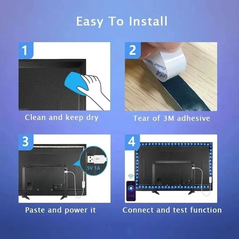 Smart RGB LED Strip Light (USB, Bluetooth, APP Control)