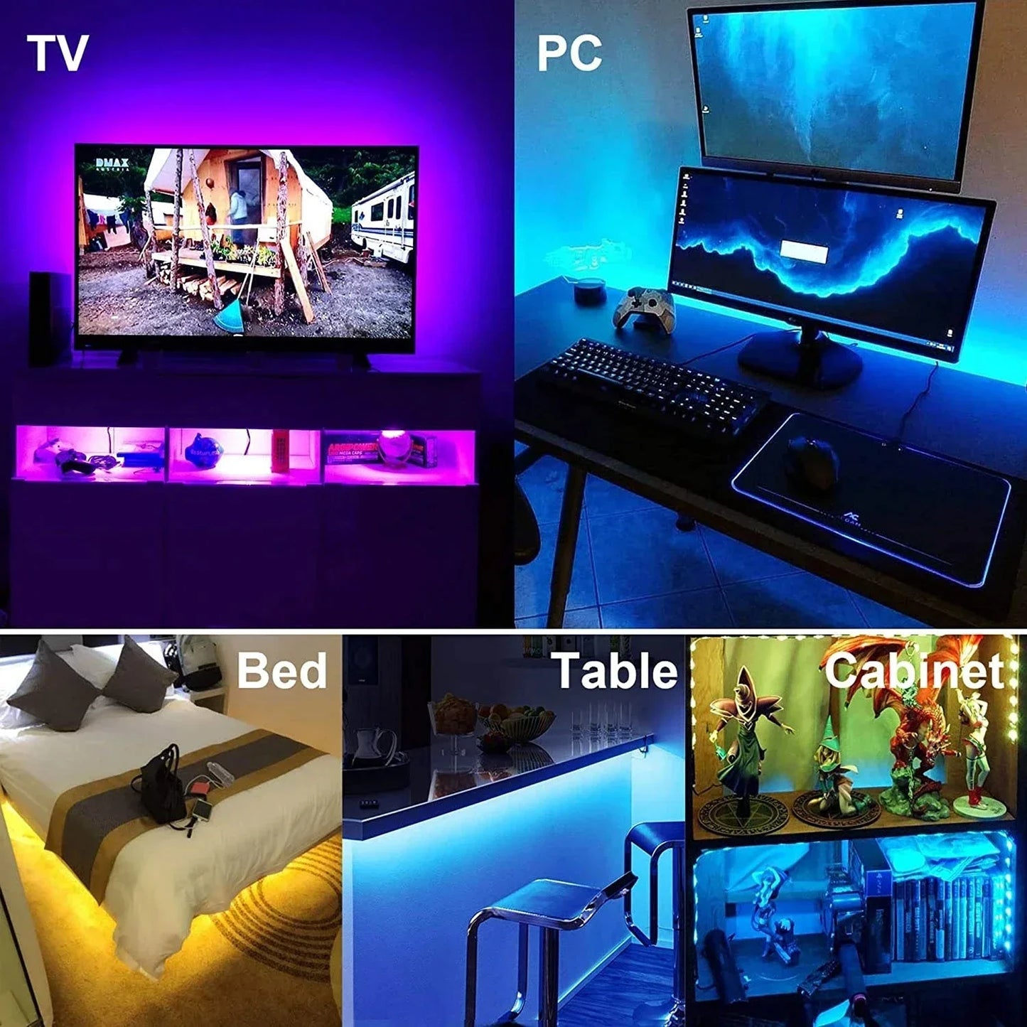 Smart RGB LED Strip Light (USB, Bluetooth, APP Control)