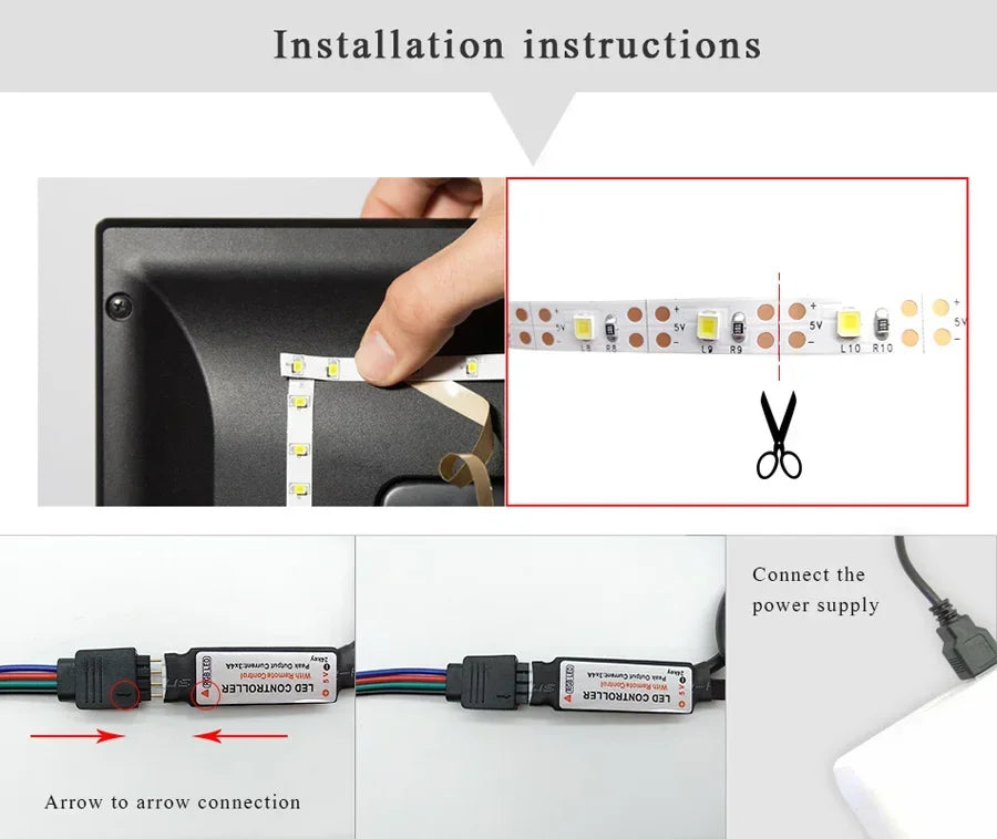Smart RGB LED Strip Light (USB, Bluetooth, APP Control)