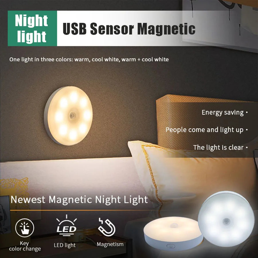 Smart Motion Sensor Night Light (USB Rechargeable)