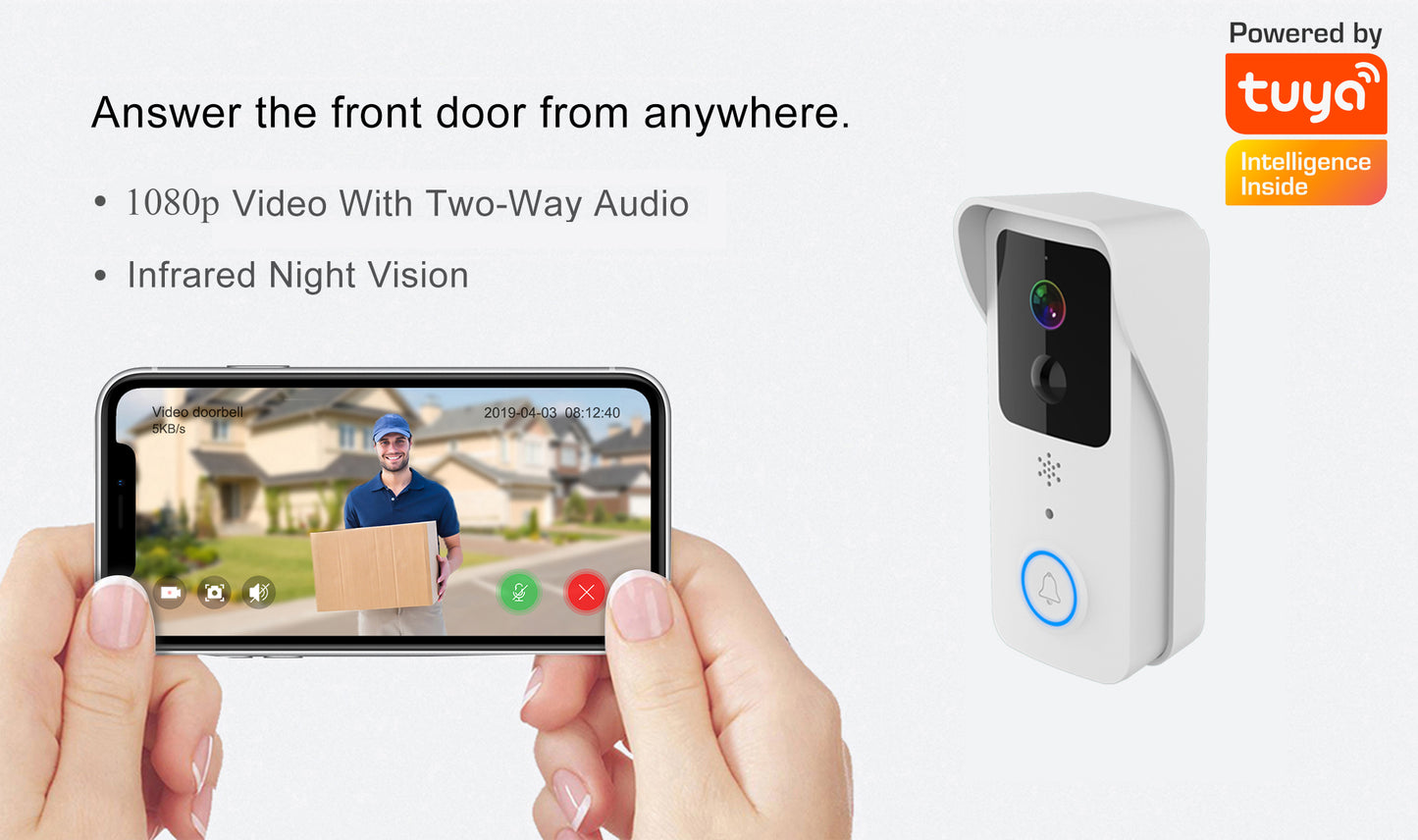 Wireless Video Doorbell with Camera